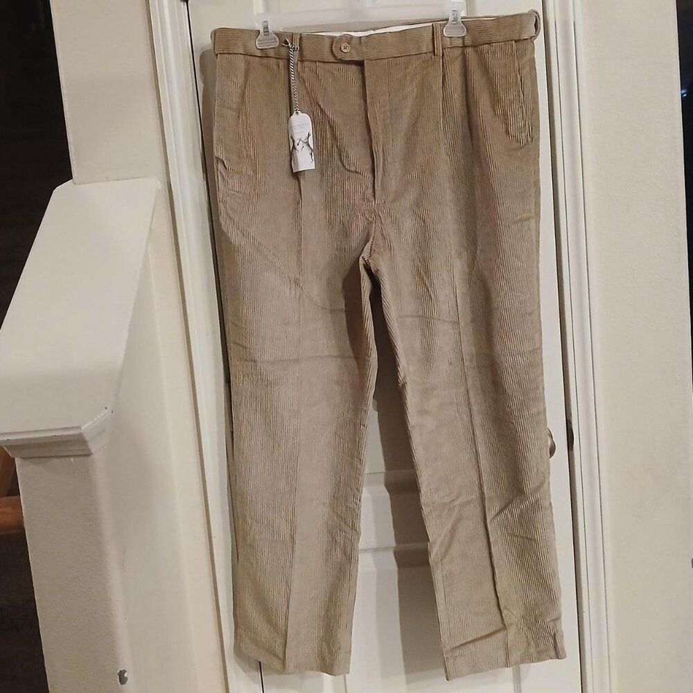 NWT Peter Christian Tan Corduroy Pants 46x31 Preppy Classic Quiet Luxury Basic